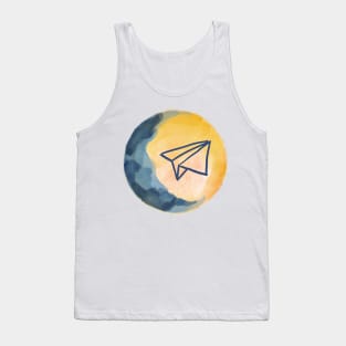 A paper plane flies to the sky Tank Top